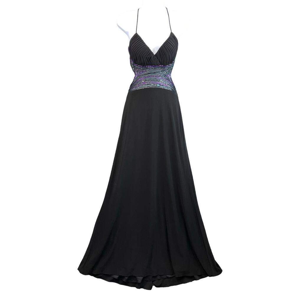 Betsy & Adam Women Dress Size 6 Sleeveless Maxi Backless - Picture 2 of 12